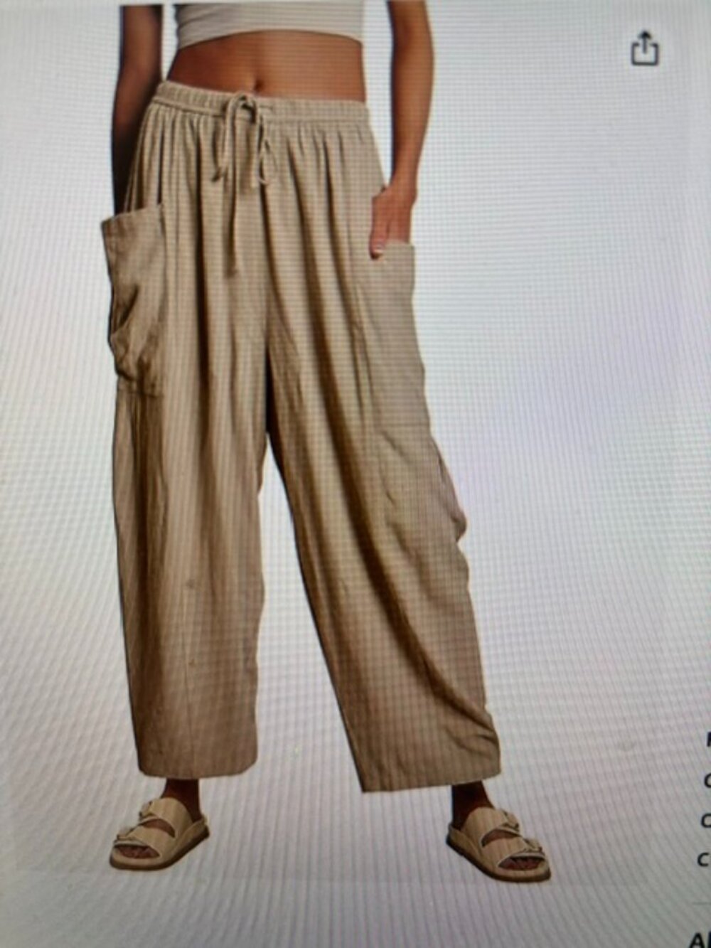 LILLUSORY Women Linen  Palazzo Casual Flowy Pants Wide Leg Trouser